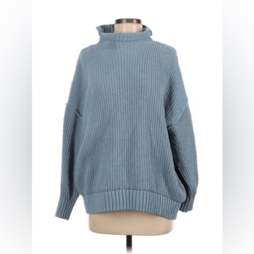 Aerie Chunky Knit Mock-neck Oversized Drop Shoulder Sweater Medium